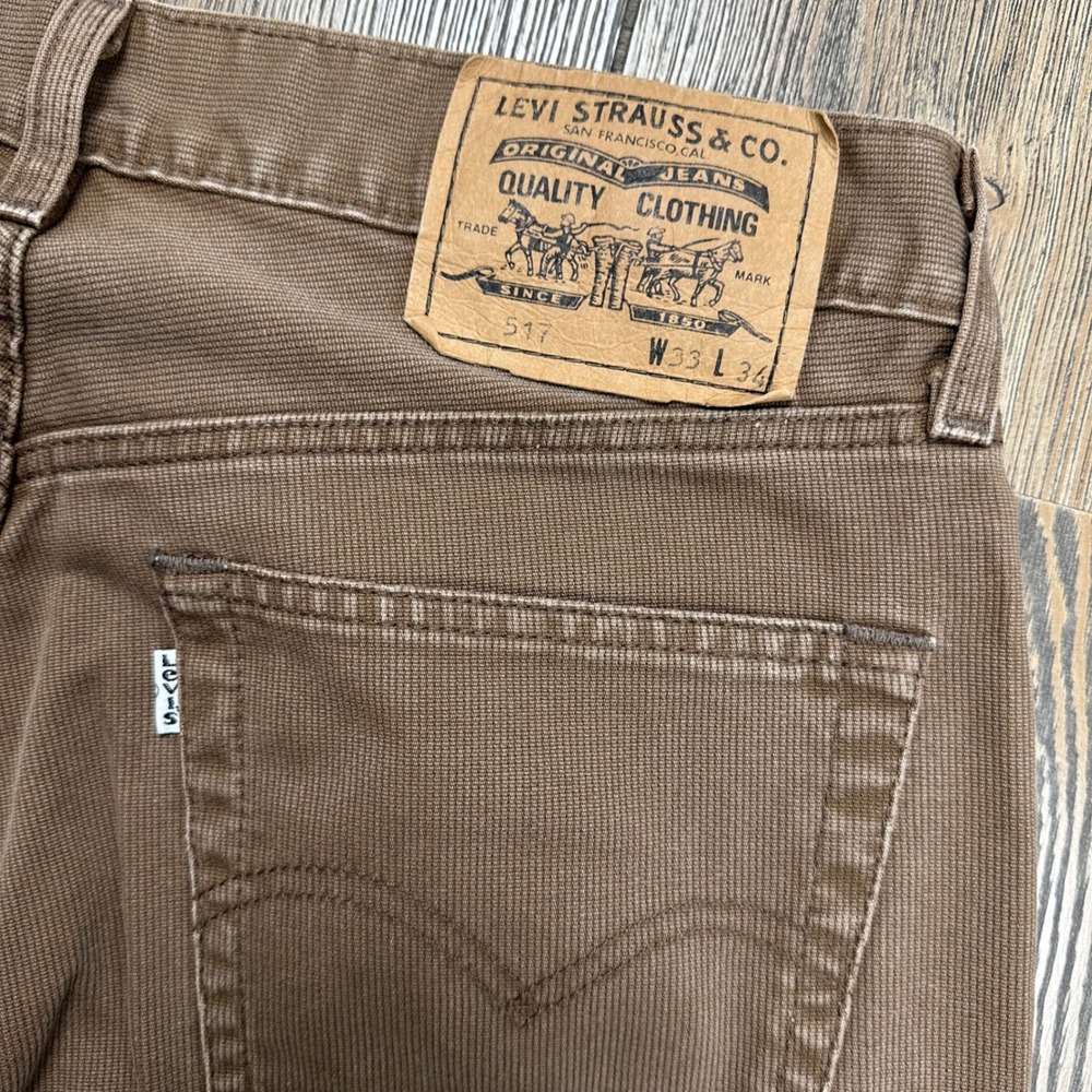 Levis 517 Brown Corduroy Pants Mens 31x30 Bootcut Button Fly Bedford Cord 1994